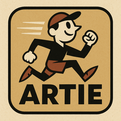 Artie, a cartoon runner in a cap
